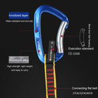 27cm XINDA XD-CP05/06 Outdoor Mountaineering Climbing Straight Door Curved Door Fast Hanging Safety Buckle Flat Belt