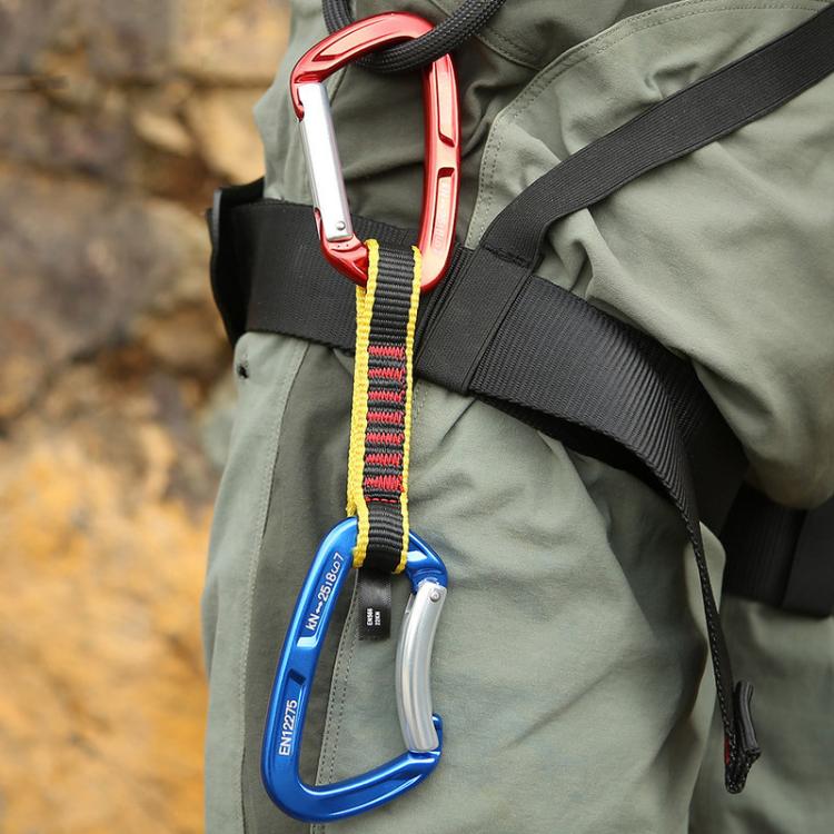 27cm XINDA XD-CP05/06 Outdoor Mountaineering Climbing Straight Door Curved Door Fast Hanging Safety Buckle Flat Belt