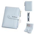 Baellerry N3256 Women Short Wallet Simple Bifold Zipper Coin Purse Soft Leather Buckle Money Clip(Blue)