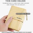Baellerry N3256 Women Short Wallet Simple Bifold Zipper Coin Purse Soft Leather Buckle Money Clip(Blue)