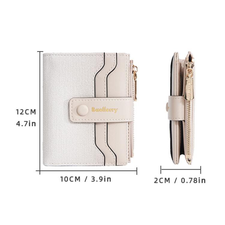 Baellerry NR118 Women Short Wallet Gradient Color Multi Card Zipper Coin Purse(Dark Brown)