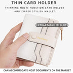 Baellerry NR118 Women Short Wallet Gradient Color Multi Card Zipper Coin Purse(Dark Brown)