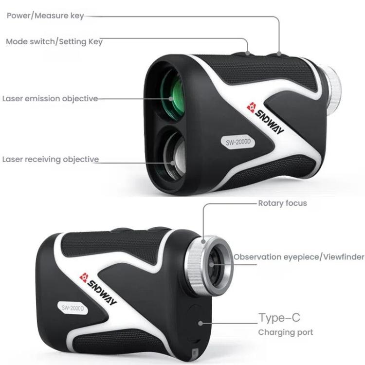 SNDWAY SW-2000D 2000M Handheld OLED Rangefinder Telescope Golf Rangefinder