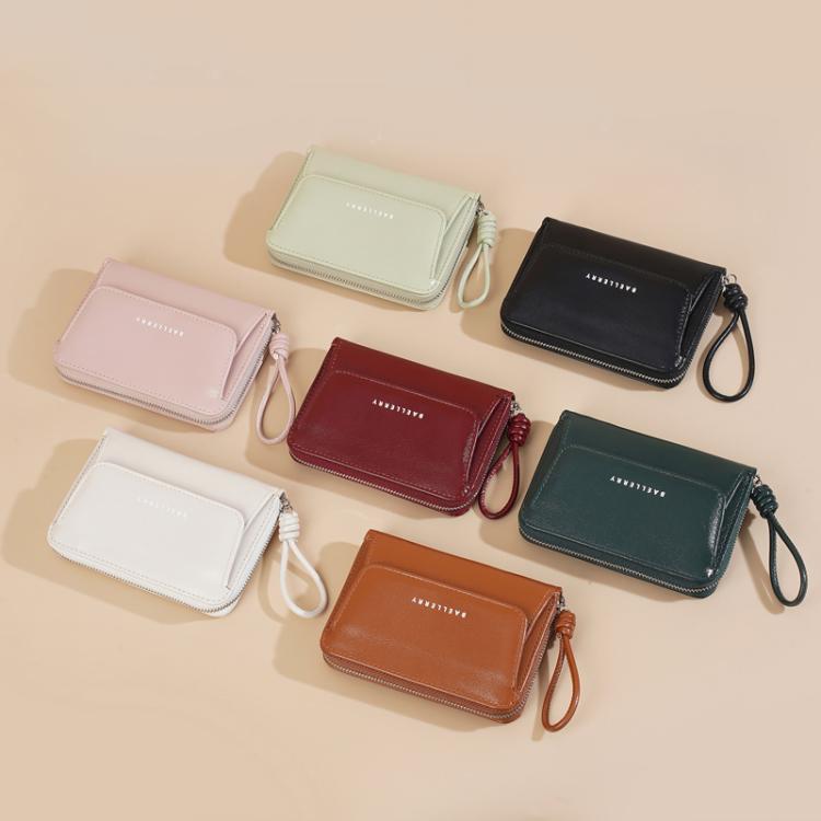 Baellerry NR119 Women Two Fold Short Style Minimalist Coin Purse(Beige)