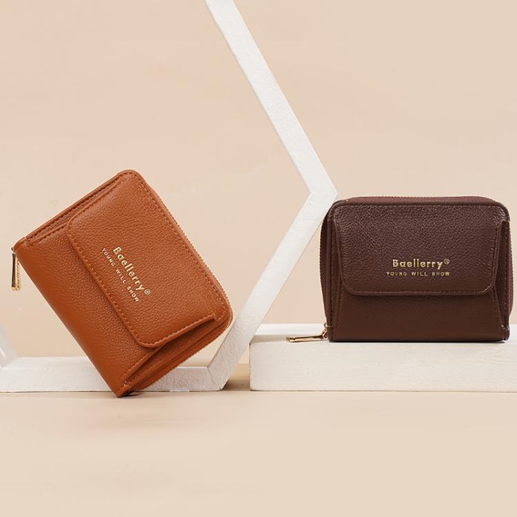 Baellerry NR120 Women Zipper Wallet Organ Two Fold Wallet(Coffee)