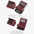 Baellerry NR120 Women Zipper Wallet Organ Two Fold Wallet(Coffee)