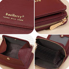 Baellerry NR120 Women Zipper Wallet Organ Two Fold Wallet(Coffee)