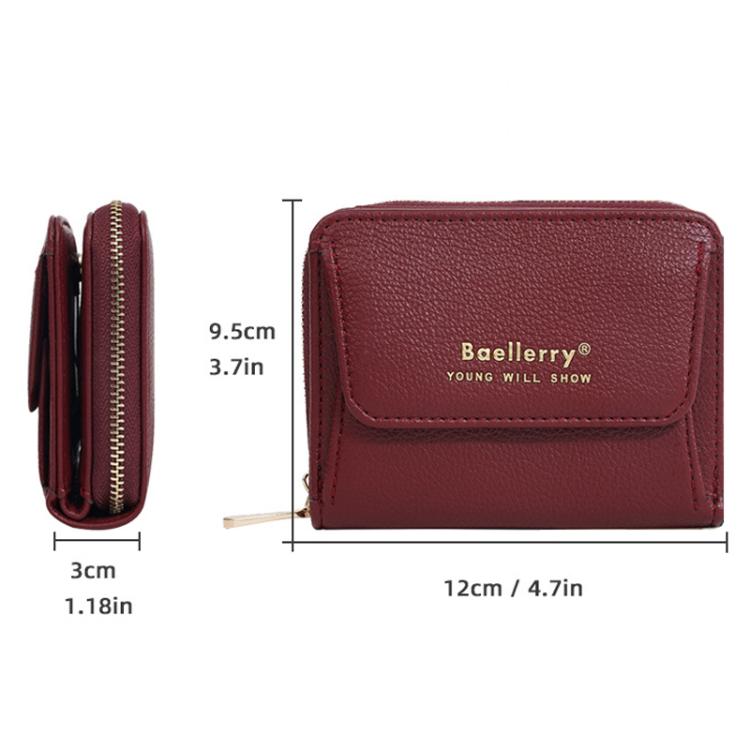 Baellerry NR120 Women Zipper Wallet Organ Two Fold Wallet(Coffee)
