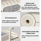WUSHANG WS-HD52 Portable Foldable Solar String Light With Battery Indicator Multi-Level Dimmable Camping Lantern