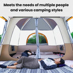 GRASS FUN Portable Folding Sun & Rain Shelter Tent 2 Bedroom 1 Living Room Outdoor Camping Tent, For 4-6 People, For 5-8 People