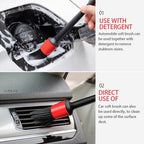 5 in 1 Car Detailing Brush Cleaning Natural Boar Hair Brushes Auto Detail Tools Products Wheels Dashboard,Random Color Delivery