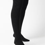 3 Pairs Ladies Extra Long Thigh High Over The Knee Wool Socks