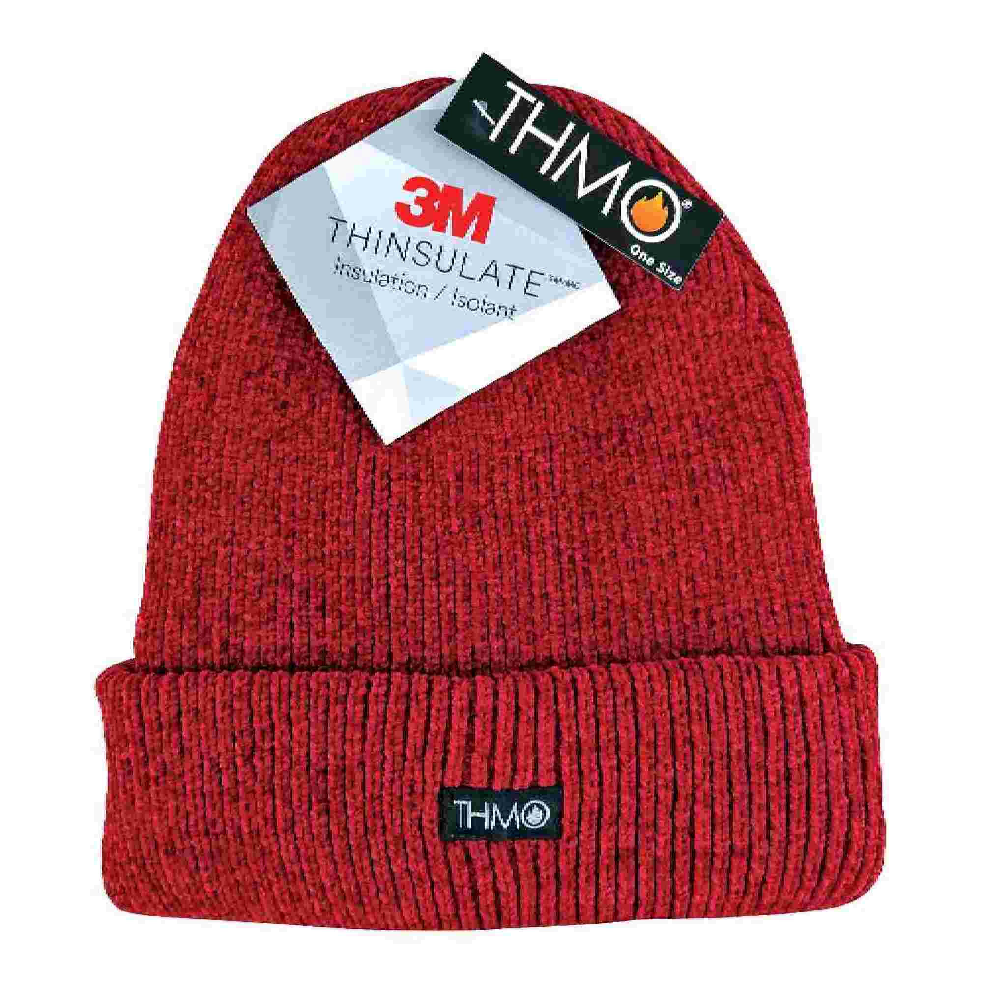 Ladies Thermal 40g 3M Insulation Fleece Lined Chenille Beanie Hat