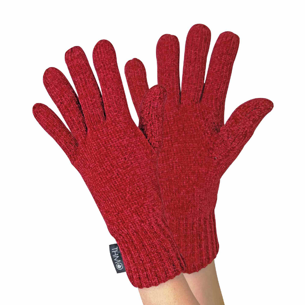 Ladies 3M Thinsulate Lined Chenille Thermal Beanie Hat & Gloves Set