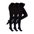 3 Pack Ladies Black Fleece Lined Thermal Tights