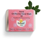 Florales Mini-Reise-Waschset | Natürliches „On the Go“ Shampoo, Conditioner & Seife | Vegan, plastikfreie Haarpflege | Perfektes Reise-Geschenk