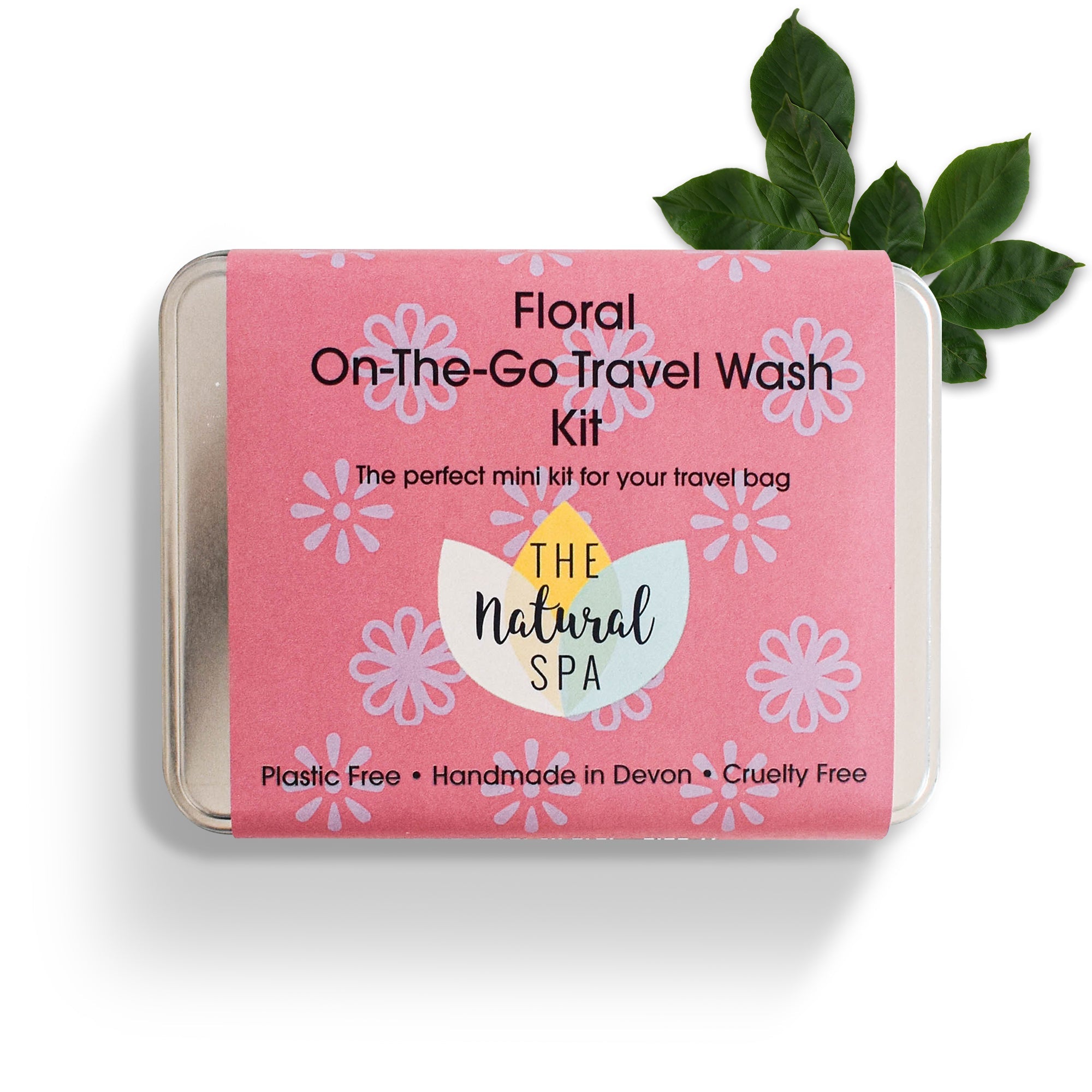 Florales Mini-Reise-Waschset | Natürliches „On the Go“ Shampoo, Conditioner & Seife | Vegan, plastikfreie Haarpflege | Perfektes Reise-Geschenk