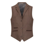 TPW50 - Women's Brown 3 Piece Prince Of Wales Check Suit