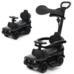 3-in-1 Baby Foot-to Floor Sliding Walker with Push Handle-Black