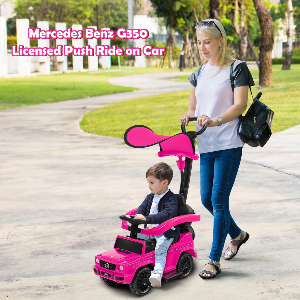 3-in-1 Baby Foot-to Floor Sliding Walker with Push Handle-Black
