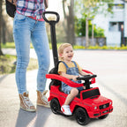 3-in-1 Baby Foot-to Floor Sliding Walker with Push Handle-Black