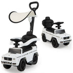 3-in-1 Baby Foot-to Floor Sliding Walker with Push Handle-Black