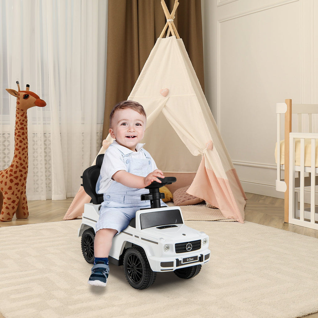 3-in-1 Baby Foot-to Floor Sliding Walker with Push Handle-Black