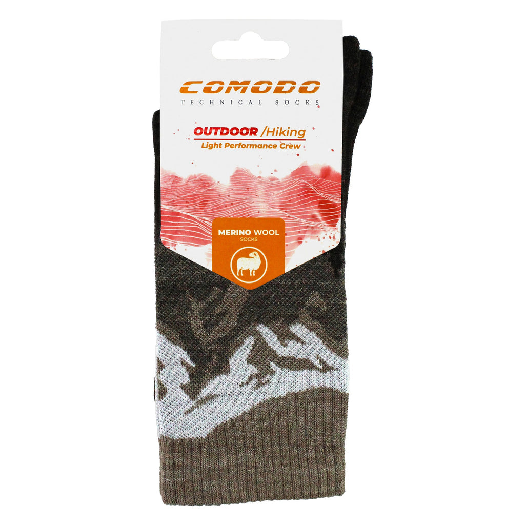 Mens Ladies Light Performance Crew Merino Wool Socks | Trekking Socks