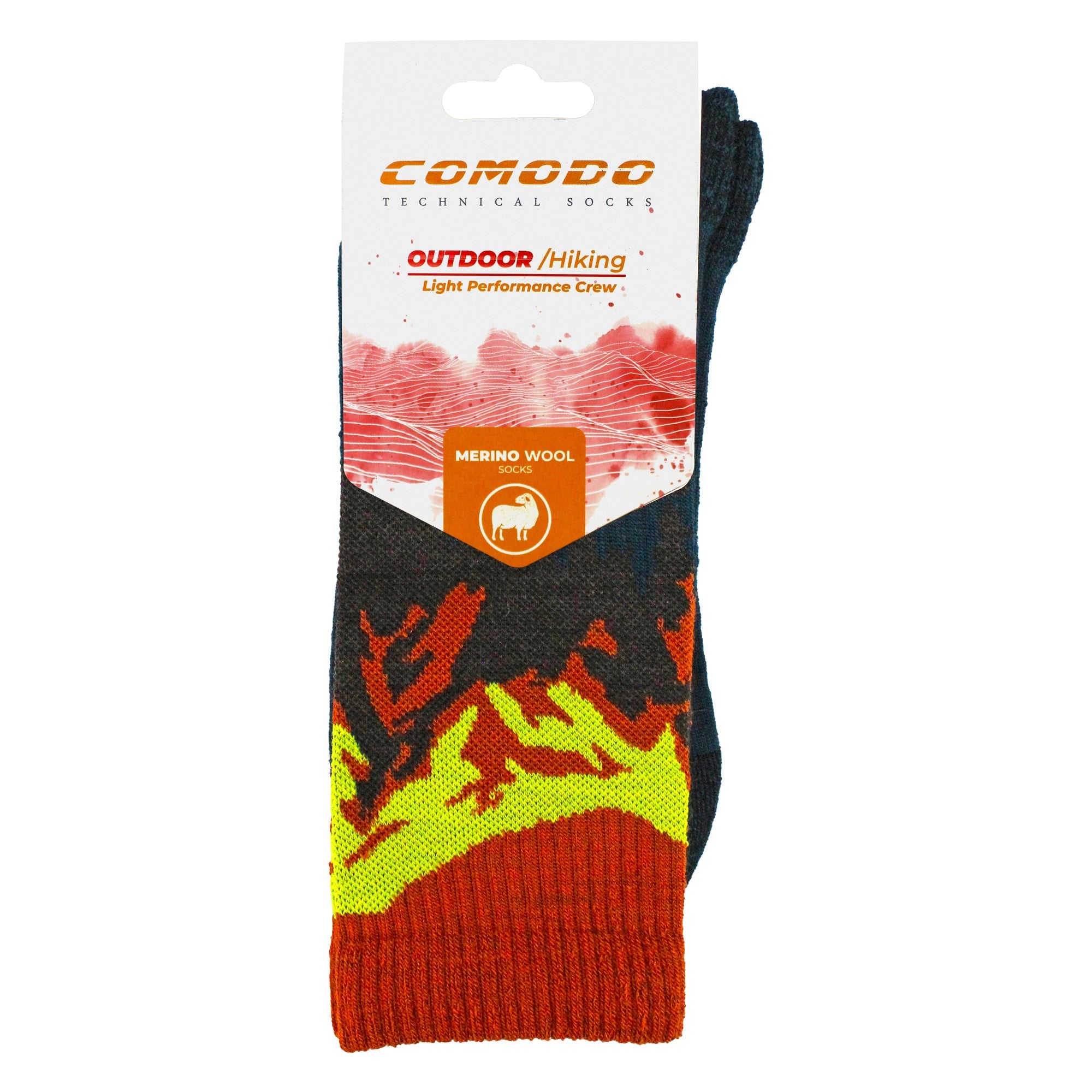 Mens Ladies Light Performance Crew Merino Wool Socks | Trekking Socks