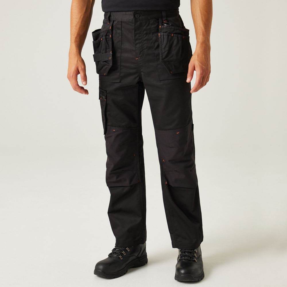 Regatta TRJ387 Incursion Holster Pocket Trousers Black / 36" Waist / Short Leg