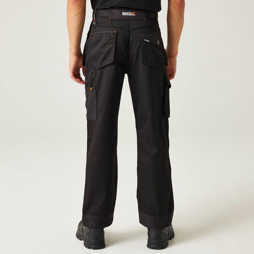 Regatta TRJ387 Incursion Holster Pocket Trousers Black / 36" Waist / Short Leg