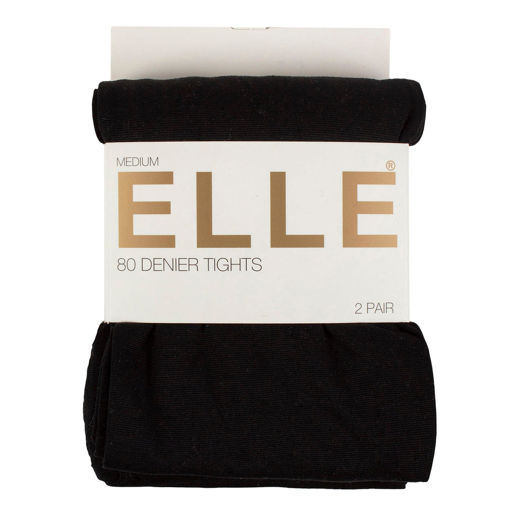 2 Pack Ladies 80 Denier Opaque Tights - Soft Stretchy Everyday Coverage