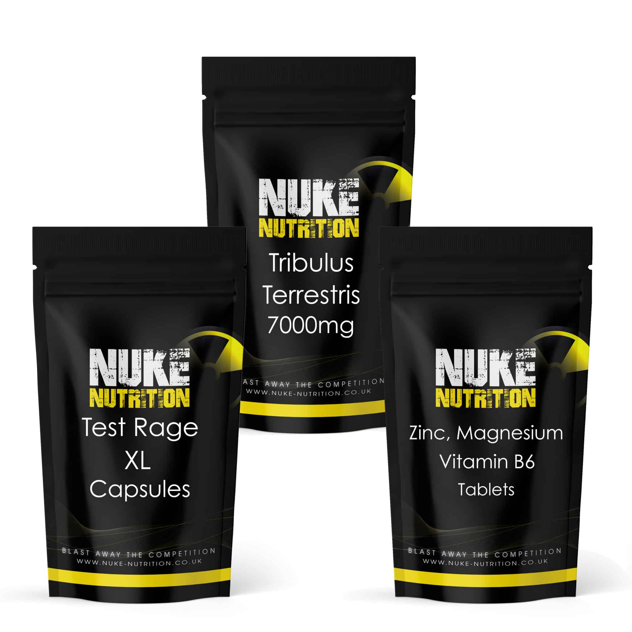 Testosterone Support Bundle Stack - Test Rage XL, Tribulus, Zinc Magnesium & Vitamin B6 x 180
