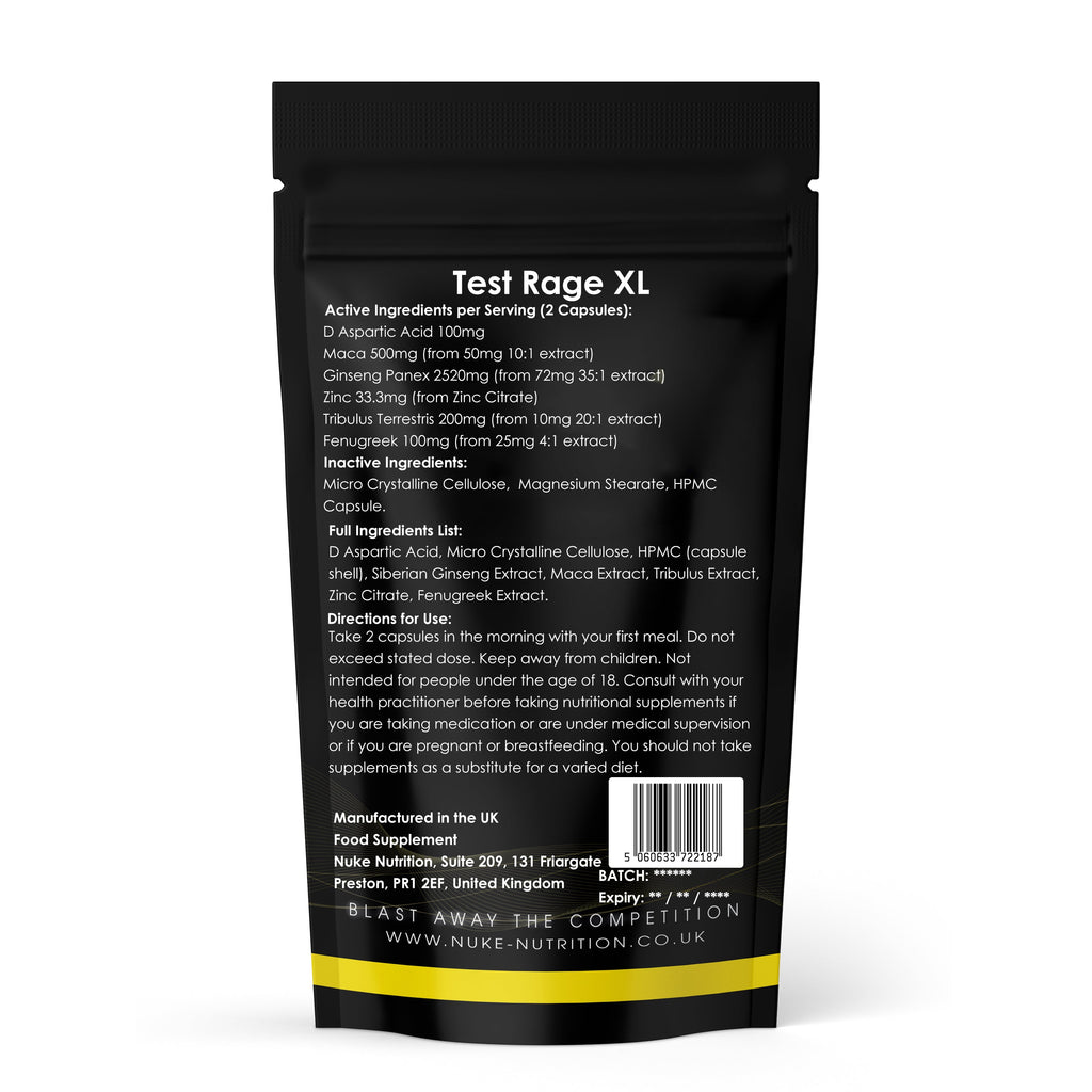 Testosterone Support Bundle Stack - Test Rage XL, Tribulus, Zinc Magnesium & Vitamin B6 x 180