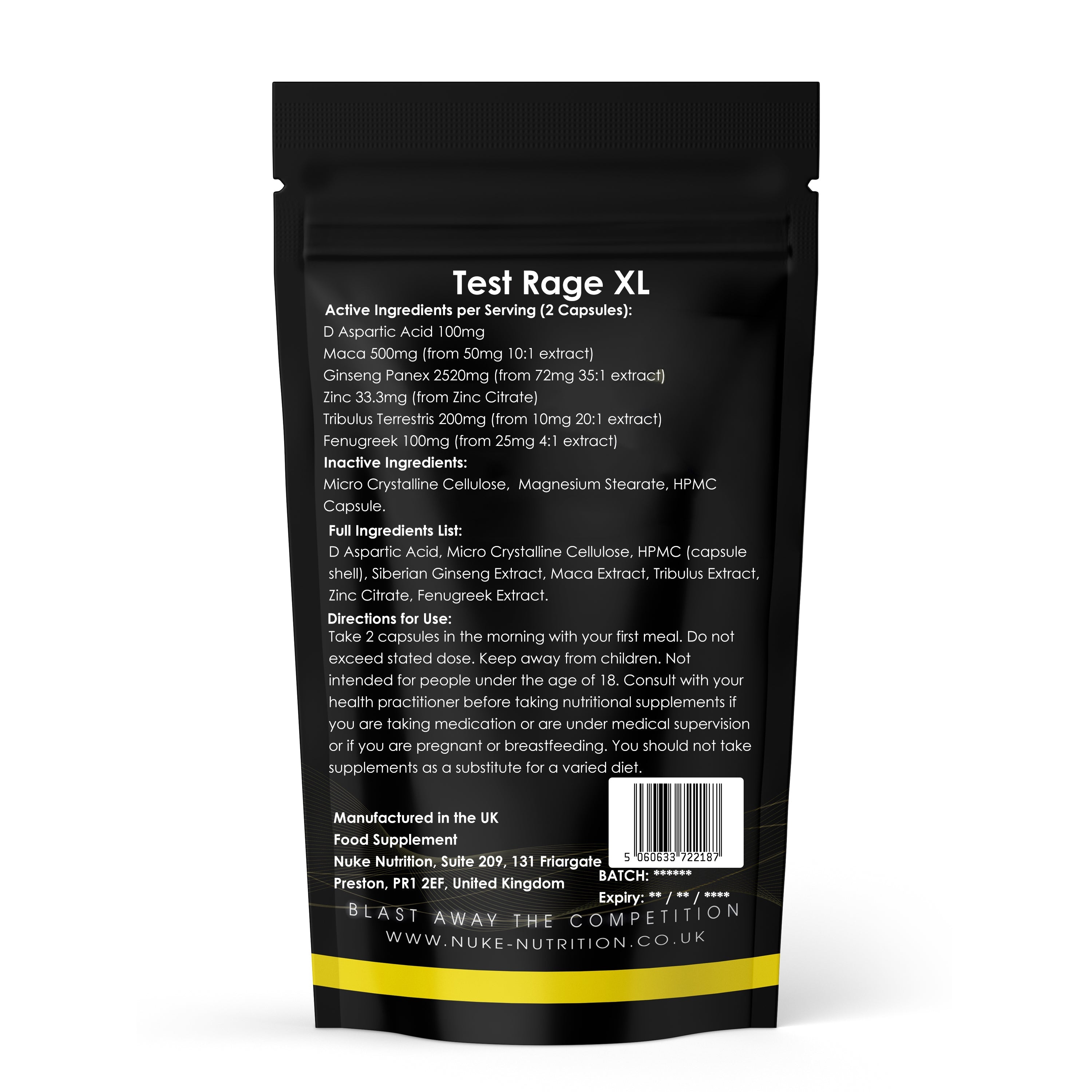 Testosterone Support Bundle Stack - Test Rage XL, Tribulus, Zinc Magnesium & Vitamin B6 x 180