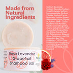 Shampoo Bar Rose, Lavendel & Grapefruit | Natürliche Haarseife für alle Haartypen | Vegane, plastikfreie Haarpflege