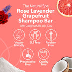 Shampoo Bar Rose, Lavendel & Grapefruit | Natürliche Haarseife für alle Haartypen | Vegane, plastikfreie Haarpflege