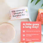 Shampoo Bar Rose, Lavendel & Grapefruit | Natürliche Haarseife für alle Haartypen | Vegane, plastikfreie Haarpflege