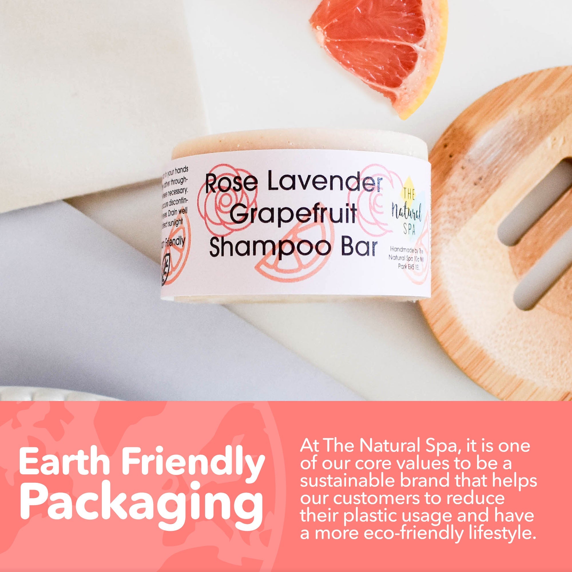 Shampoo Bar Rose, Lavendel & Grapefruit | Natürliche Haarseife für alle Haartypen | Vegane, plastikfreie Haarpflege
