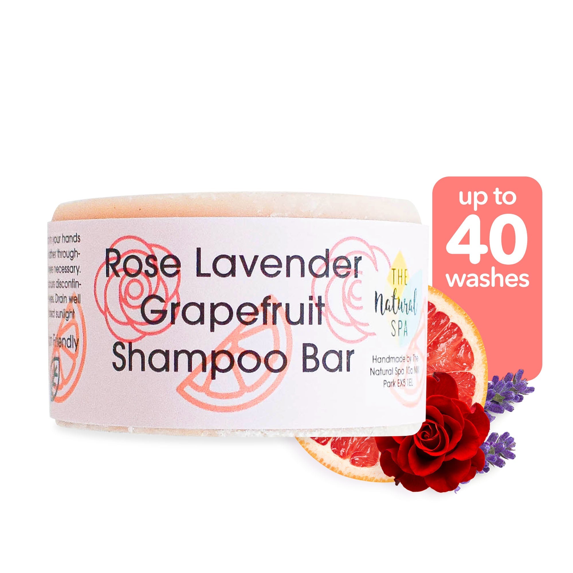 Shampoo Bar Rose, Lavendel & Grapefruit | Natürliche Haarseife für alle Haartypen | Vegane, plastikfreie Haarpflege