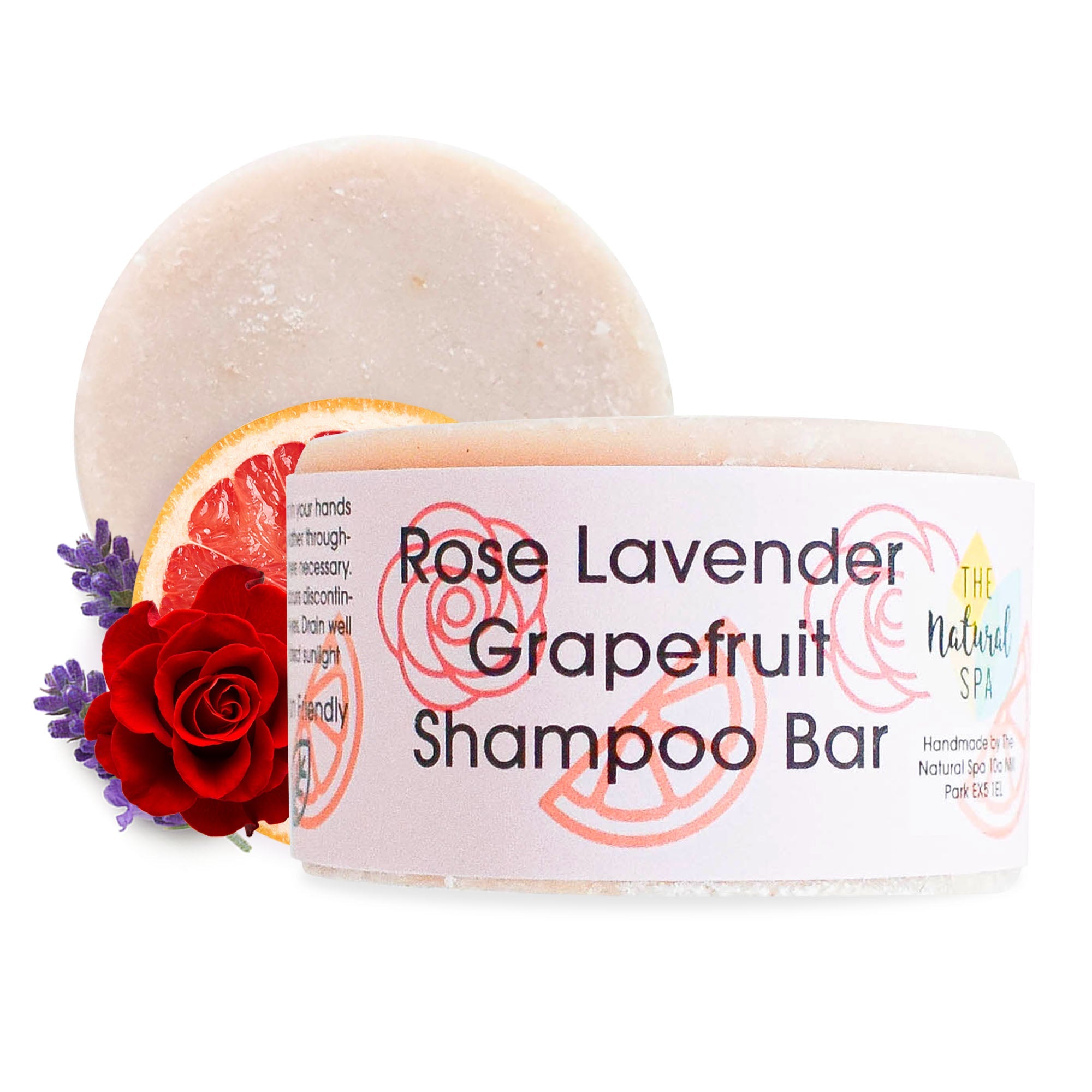 Shampoo Bar Rose, Lavendel & Grapefruit | Natürliche Haarseife für alle Haartypen | Vegane, plastikfreie Haarpflege