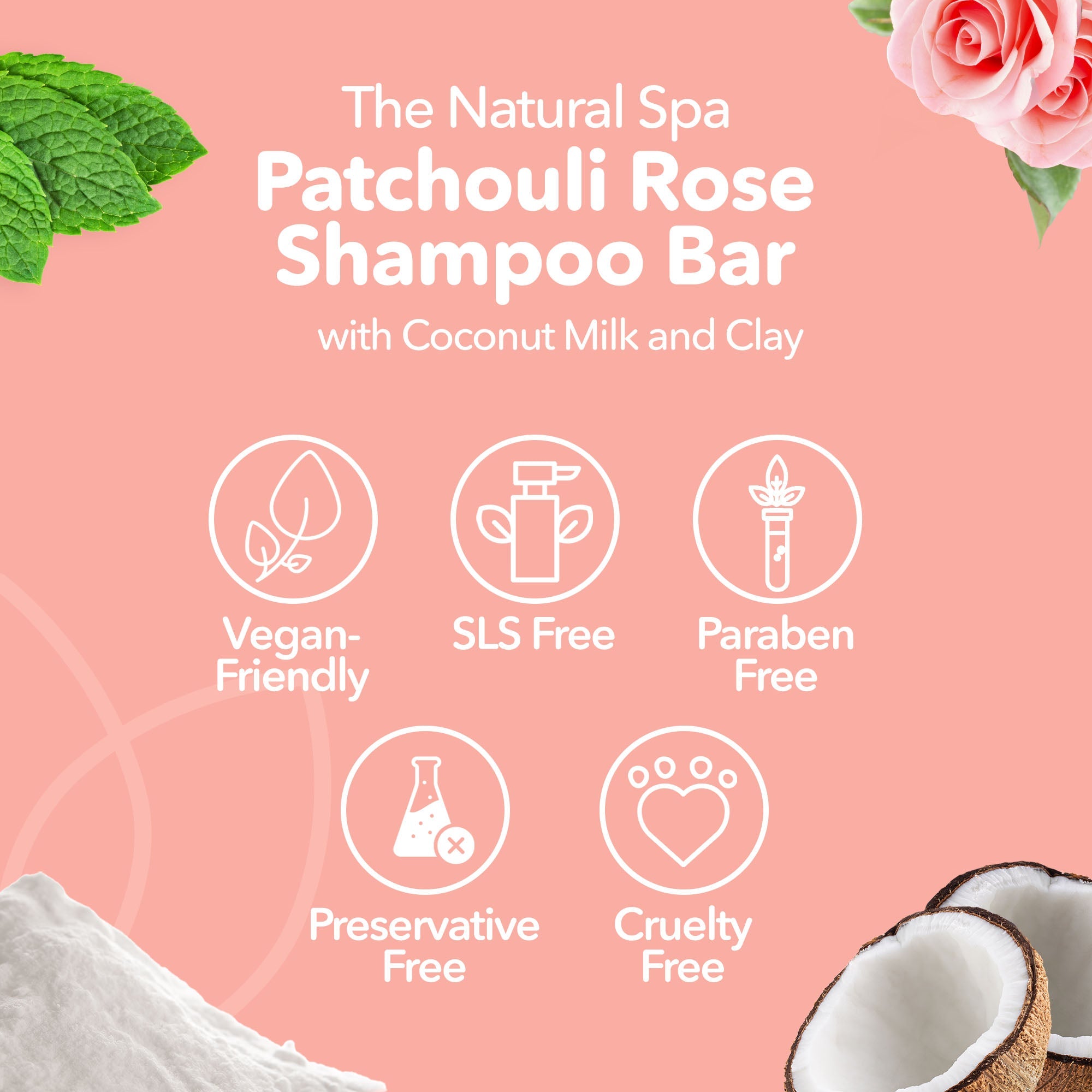 Patchouli Rose Shampoo Bar | Natürliche Haarpflege für trockenes, strapaziertes & krauses Haar | Vegan, plastikfreie Haarpflege