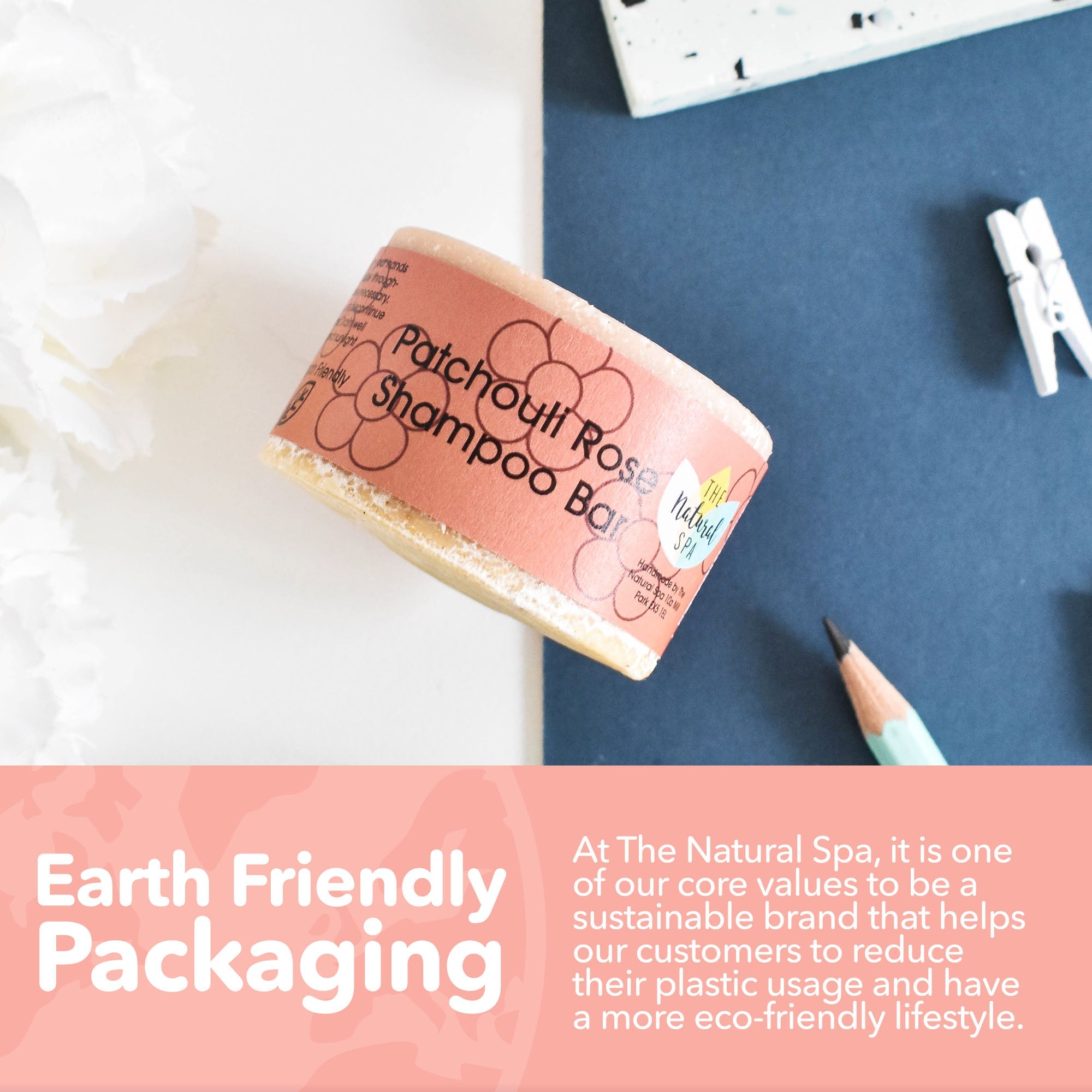 Patchouli Rose Shampoo Bar | Natürliche Haarpflege für trockenes, strapaziertes & krauses Haar | Vegan, plastikfreie Haarpflege