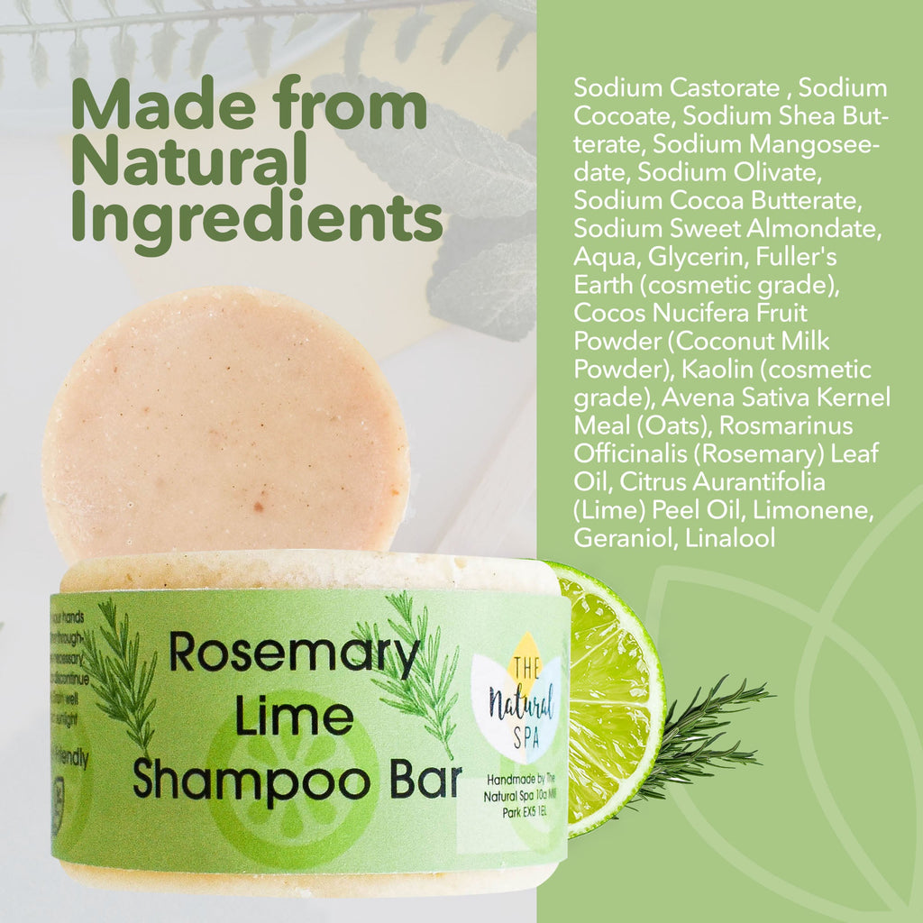 Rosmarin & Limette Shampoo Bar | Natürliche Haarseife für alle Haartypen | Vegane, plastikfreie Haarpflege