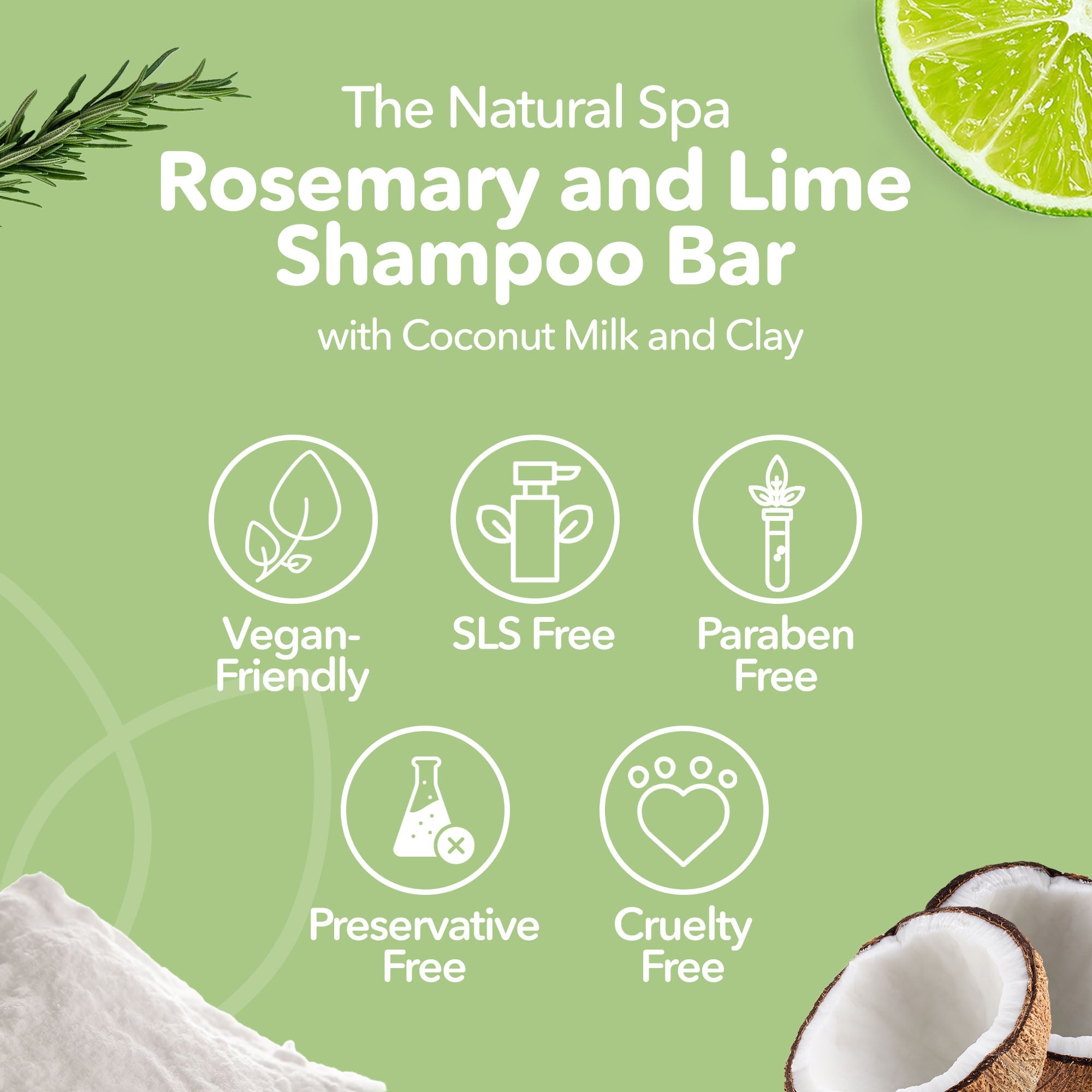 Rosmarin & Limette Shampoo Bar | Natürliche Haarseife für alle Haartypen | Vegane, plastikfreie Haarpflege