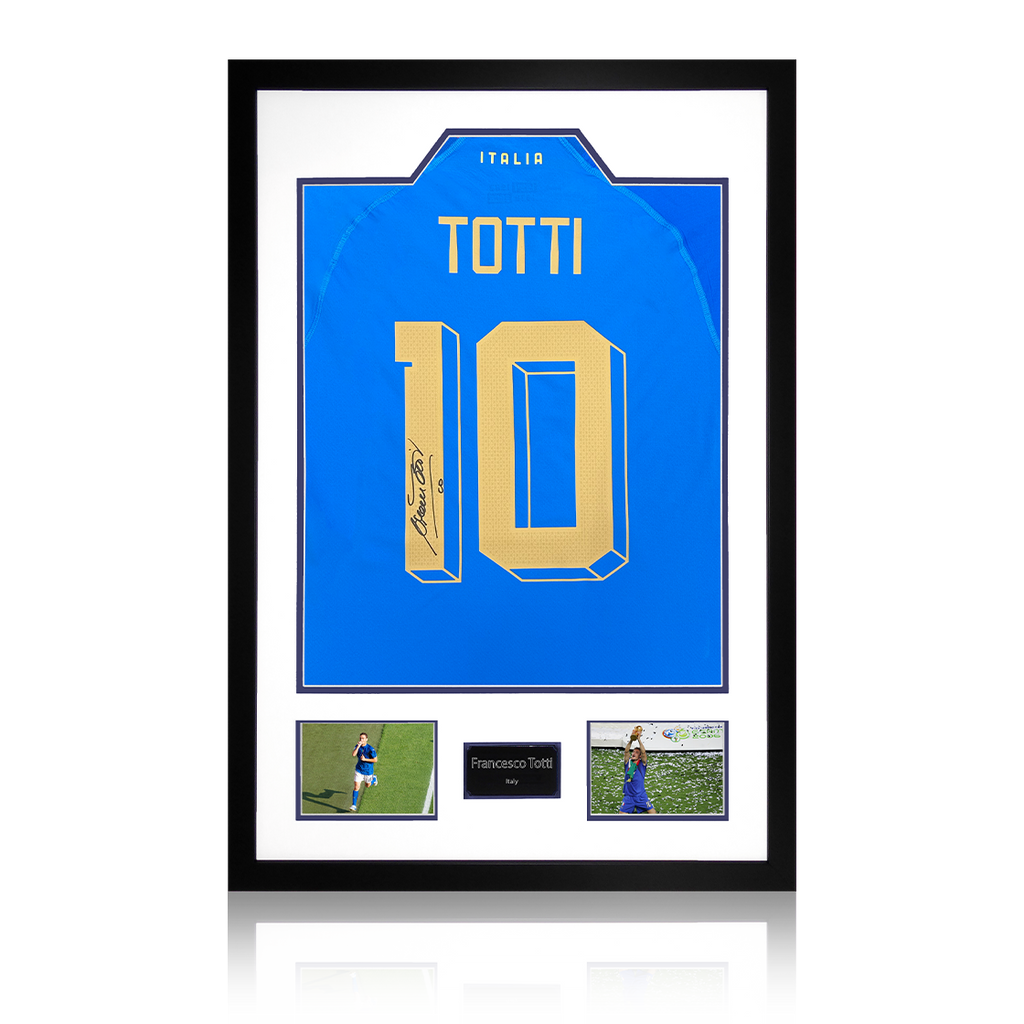 Francesco Totti Signed Italy Shirt Premium Frame