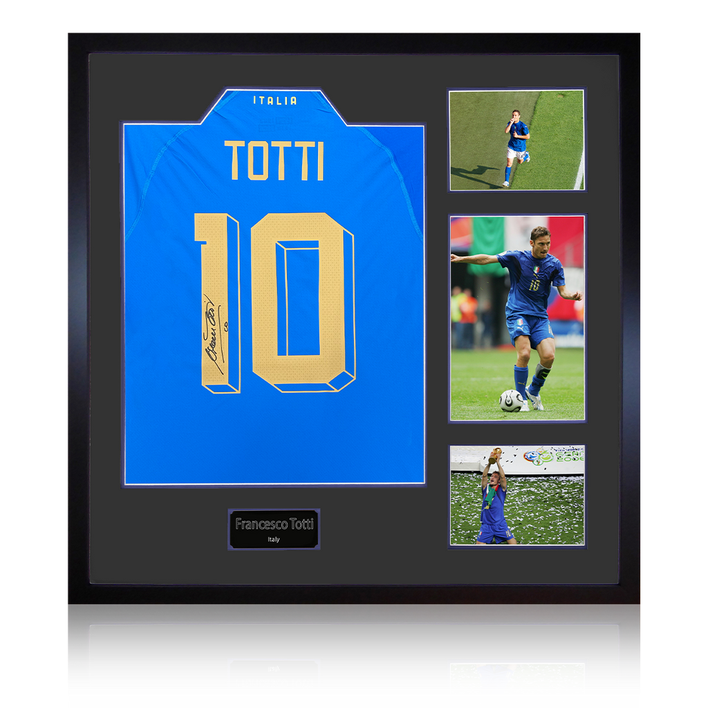 Francesco Totti Signed Italy Shirt Elite Frame