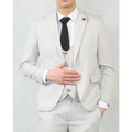 IM200 - Men's Light Grey Tailored Fit Wedding 3 Piece Suit