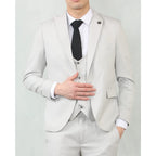 IM200 - Men's Light Grey Tailored Fit Wedding 3 Piece Suit