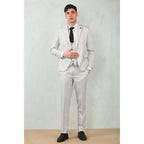 IM200 - Men's Light Grey Tailored Fit Wedding 3 Piece Suit